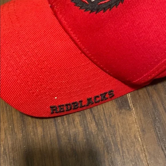 Red Structured Baseball Hat with Embroidered Logo - Picture 2 of 4